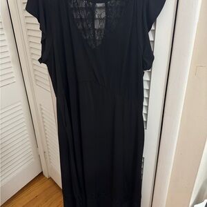 Goth Torrid Black Dress with Lace Accents size 2